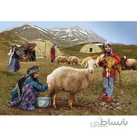 نخ و نقشه تابلو فرش ایرانی کد-31 شیر دوش