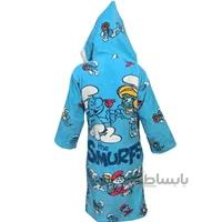 حوله پالتویی کودک طرح اسمورف ها سایز 80 تا 100