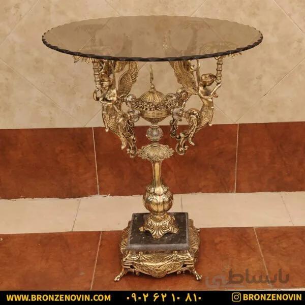 میز خاطره برنزی چهار فرشته پایه خروسی