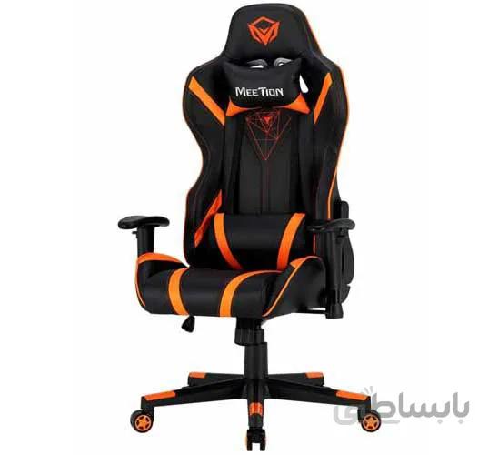 صندلی گیمینگ و اداری قابل تنظیم میشن MeeTion MT-CHR15 ا (MEETION Imitation leather, Adjustable handrail black and orange GAMING CHAIR CHR15)