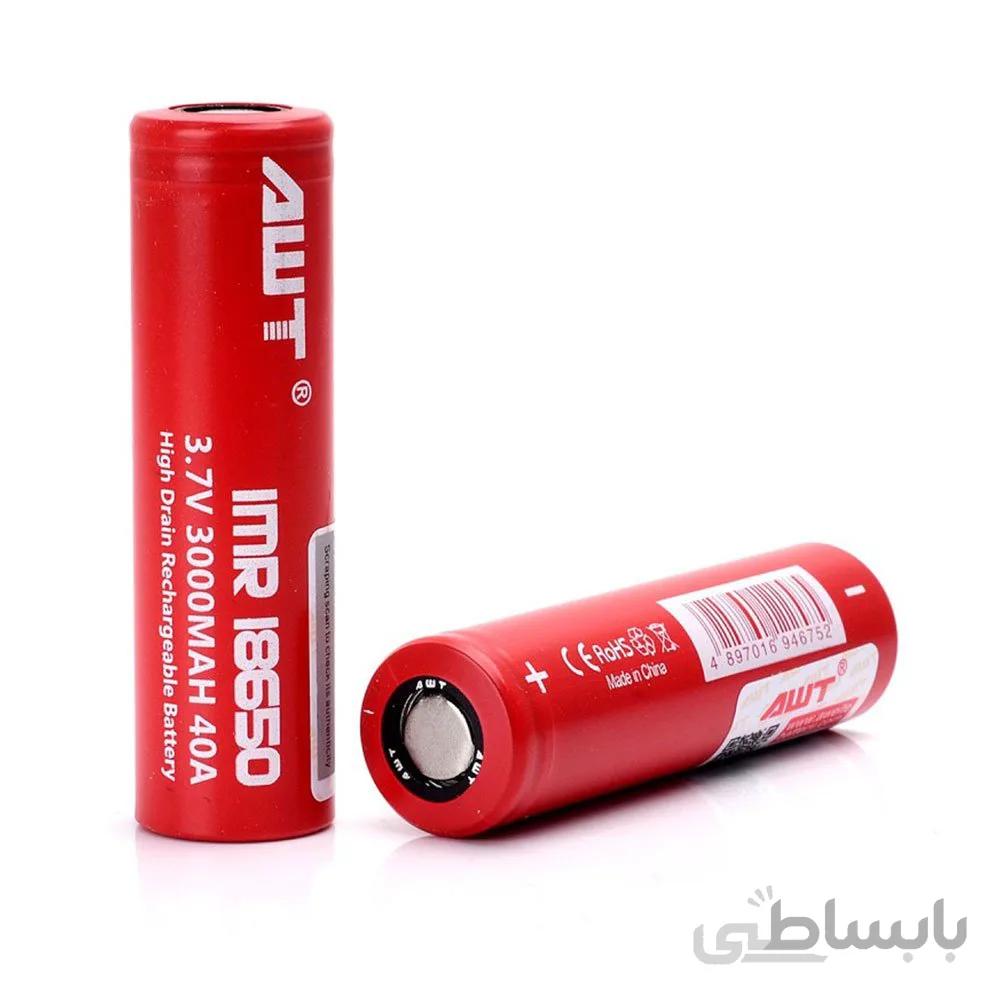 باتری ژیون کرین (2 تایی) AWT IMR 3000mAh 3.7V 40A Rechargeable Batteries
