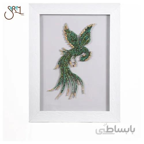 تابلو فیروزه کوبی دست ساز طرح سیمرغ مدل 2603