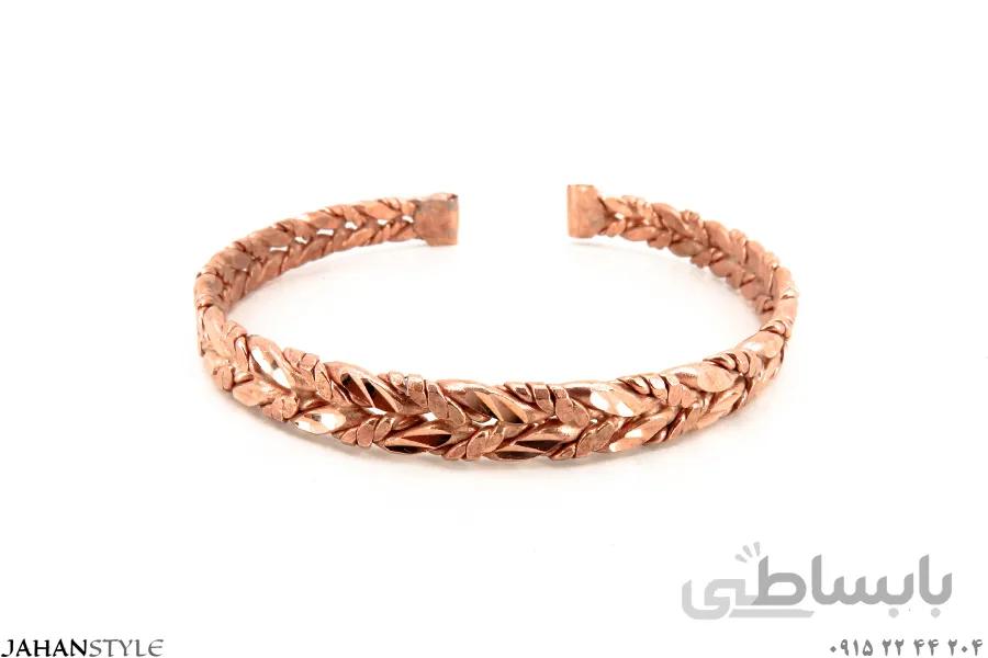 دستبند مسی دخترانه ظریف طرح گندم