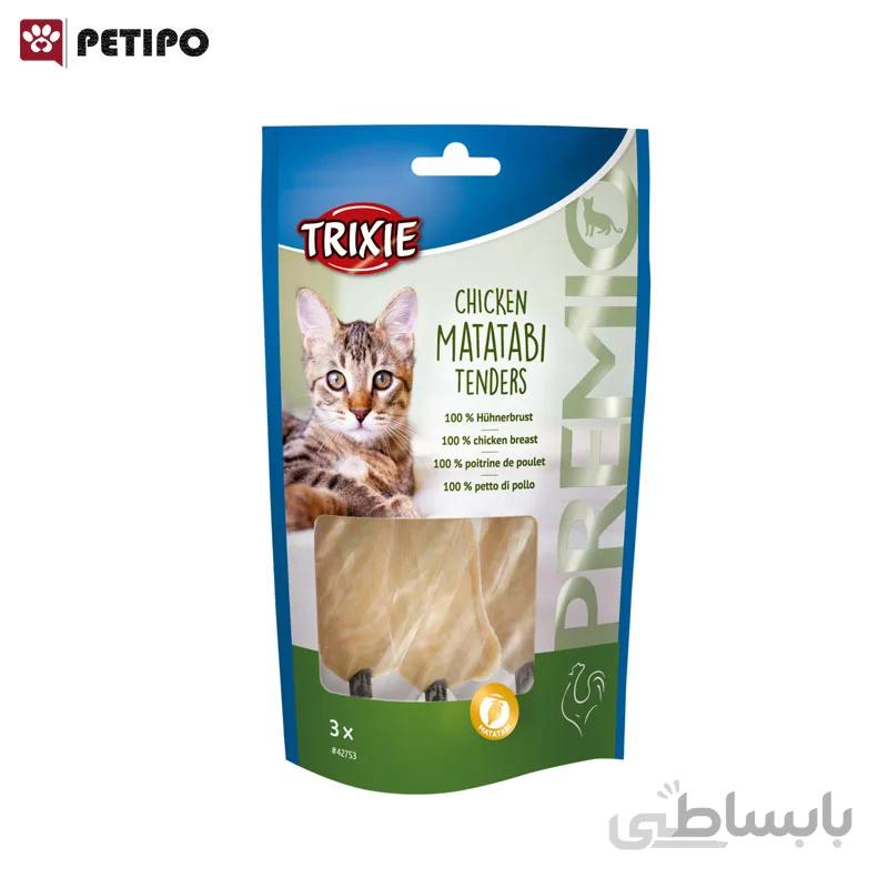 تشویقی گربه فیله مرغ تریکسی (Trixie Chicken Matatabi Tenders) بسته 3 عددی