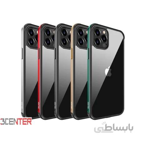 قاب شفاف بامپر فلزی آیفون 13 پرو مکس سولادا Sulada iPhone 13 Pro Max Nano Glass Metal Bumper Case