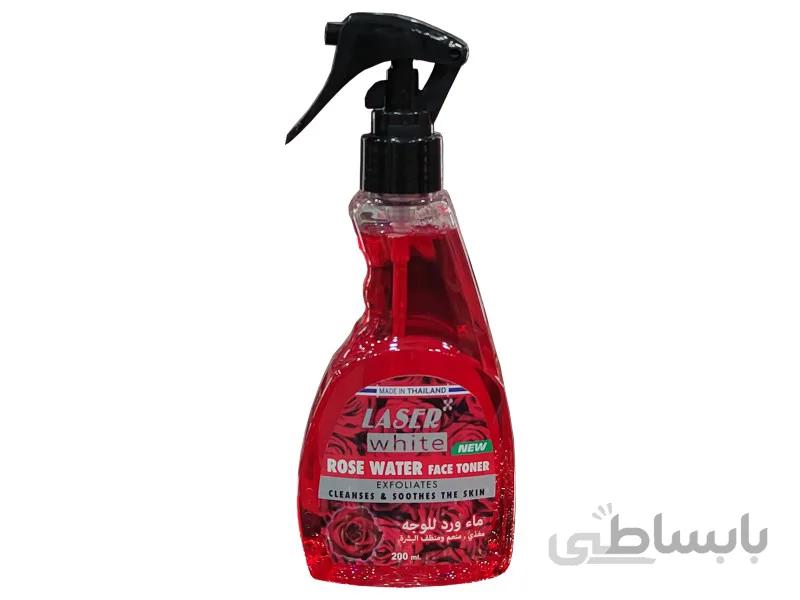 تونر پاک کننده و نرم کننده گل رز سرخ لیزر وایت حجم 200 میل