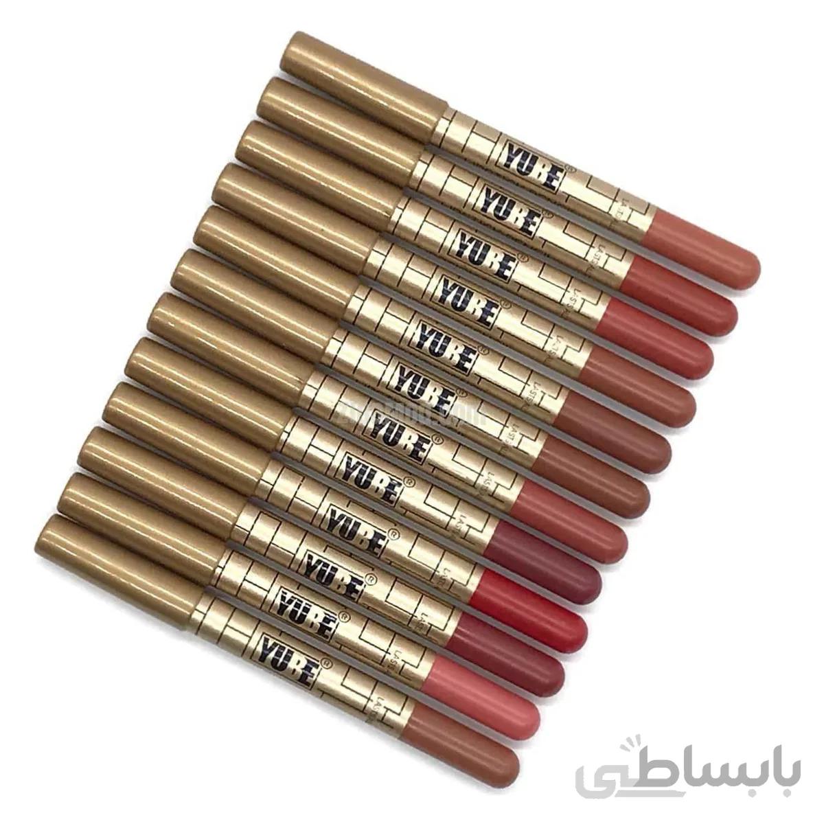 پک 12 عددی رژلب مدادی یوبی YUBE طلایی