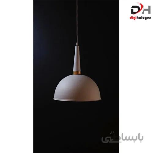 چراغ آویز سقفی دیبانور کد 3010 مدل کاسه ای بزرگ سفید