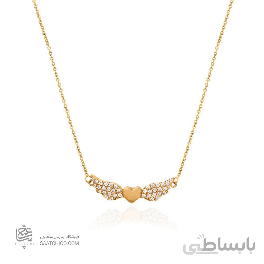 گردنبند طلا طرح قلب بالدار کد CN312