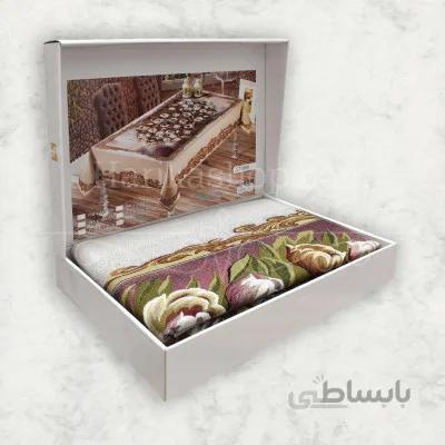 رومیزی ناهارخوری 8 نفره ترک ساغول مستطیلی ST-090