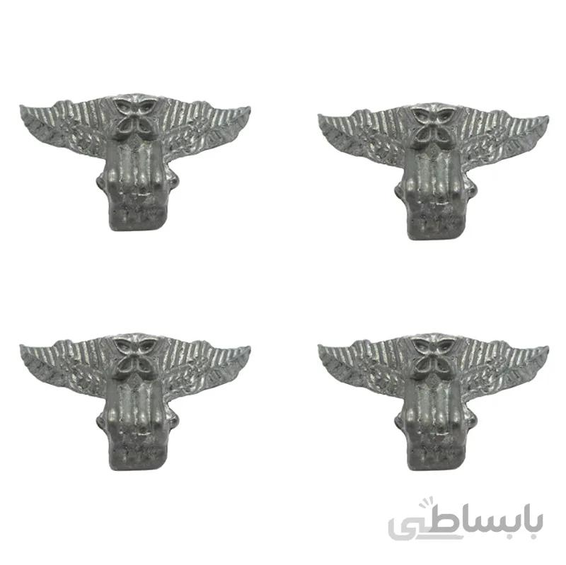 پایه آنتیک فلزی طرح پروانه بدون آبکاری ارتفاع 20 میلیمتر بسته 4 عددی