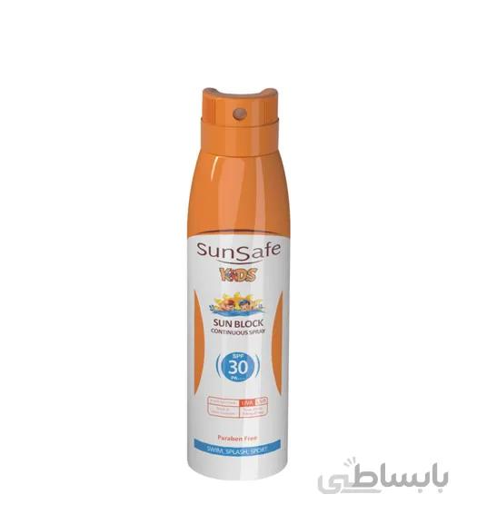 اسپری ضد آفتاب کودکان سان سیف با SPF 30 حجم 50 میل ا Sunsafe Kids Sun Block Continious Spray SPF 30 50ml