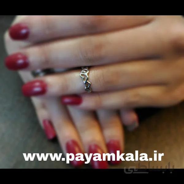 بند انگشتی استیل رنگ ثابت طرح 09 نقره ای