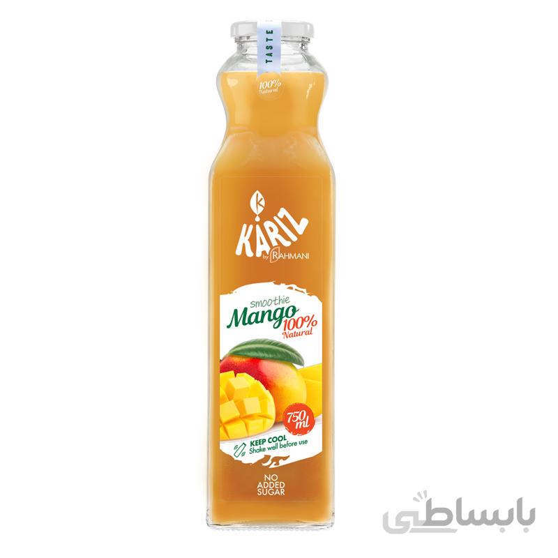 اسموتی انبه شیشه 750 کاریز 100% طبیعی _ بسته 6 عددی