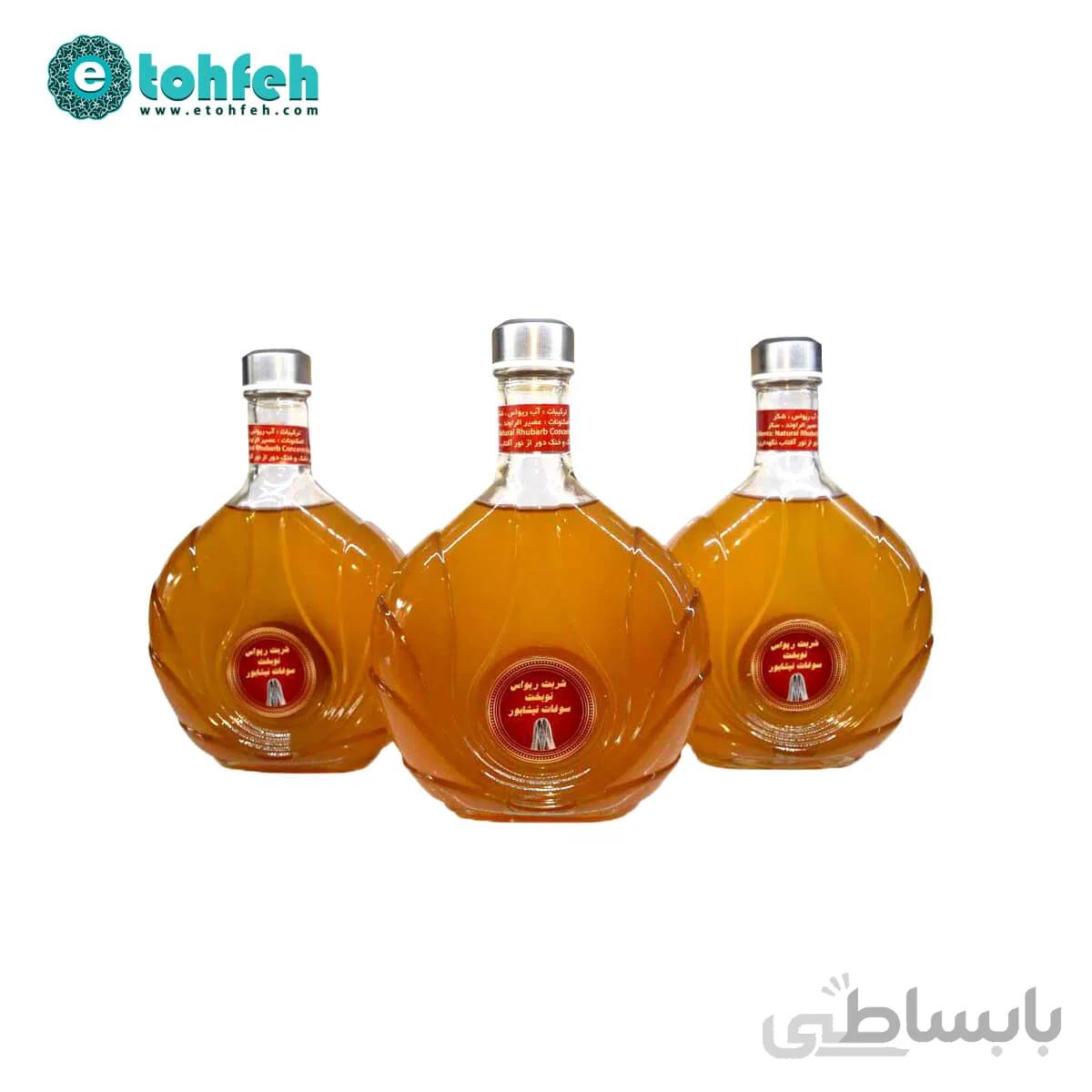 شربت ریواس بطری شیشه ای طرح لاله نوبخت
