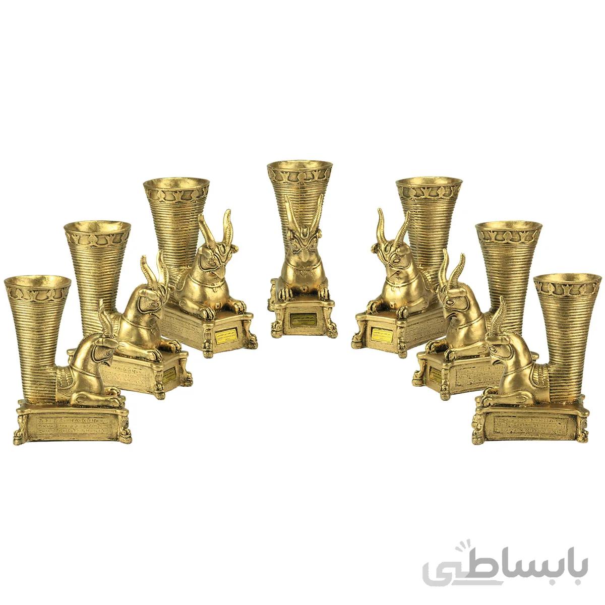 مجموعه ظروف هفت سین 7 پارچه تندیس و پیکره شهریار طرح ریتون عقاب کد HS120