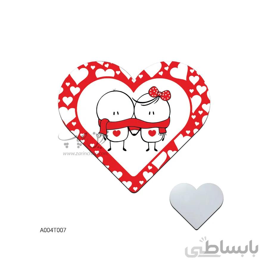 آینه جیبی قلبی طرح ولنتاین A004T007