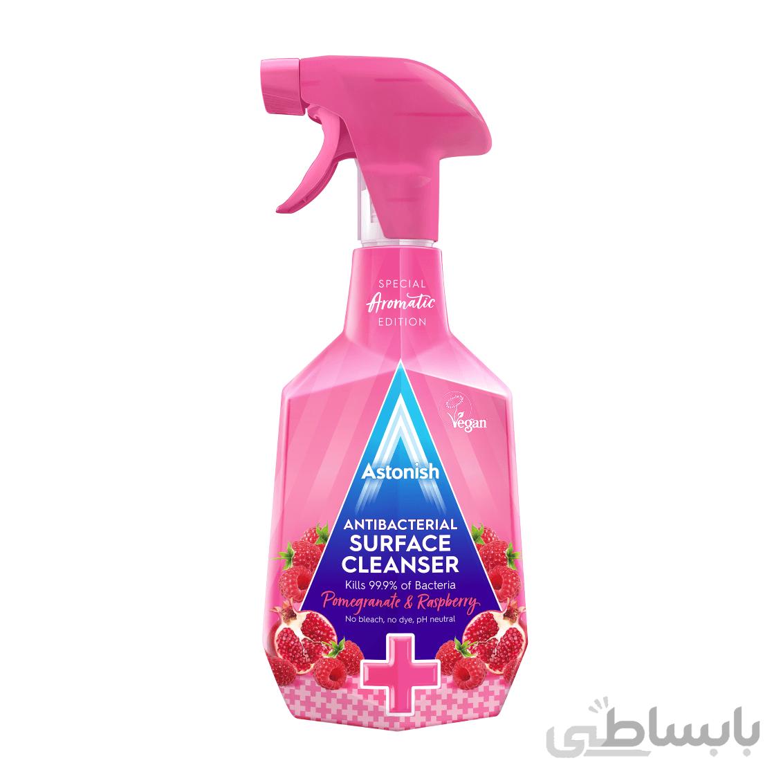 پاک کننده آنتی باکتریال سطوح Astonish با رایحه انار و تمشک حجم 750 میلی