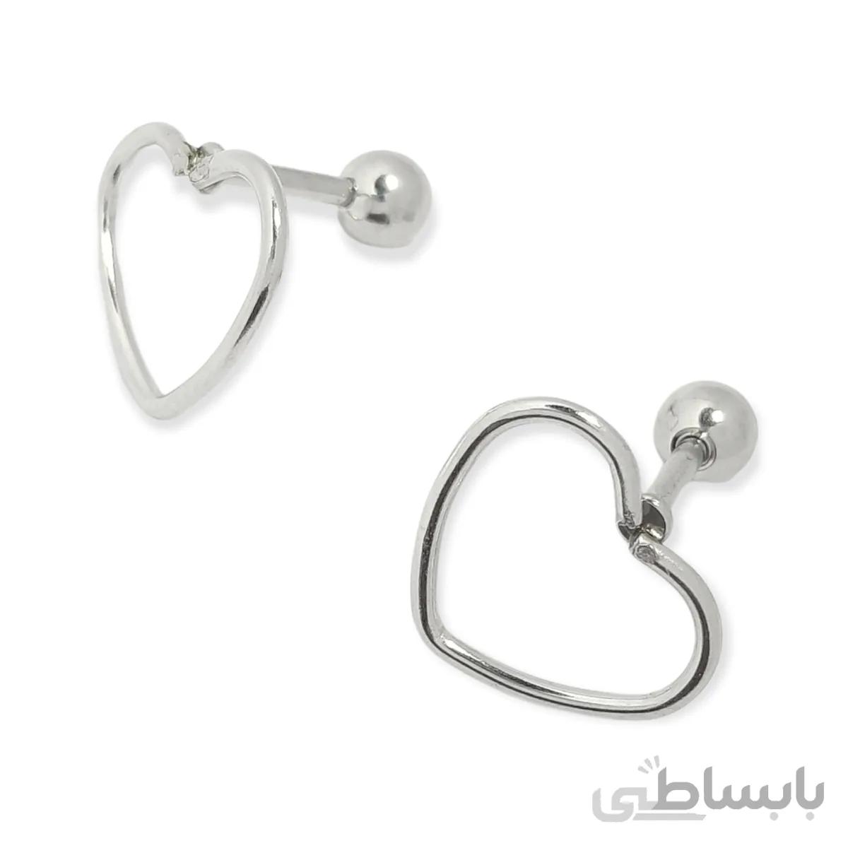 پیرسینگ گوش طرح قلب بسته دو عددی
