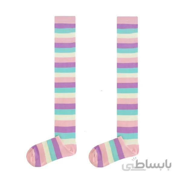 جوراب ساق بلند بالا زانو زنانه پاستیلی صورتی کد ph530