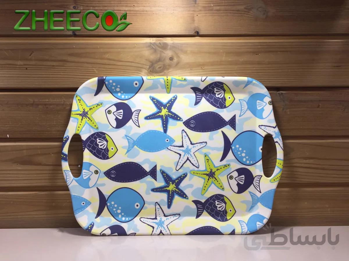 سینی مستطیل بامبو طرح ماهی