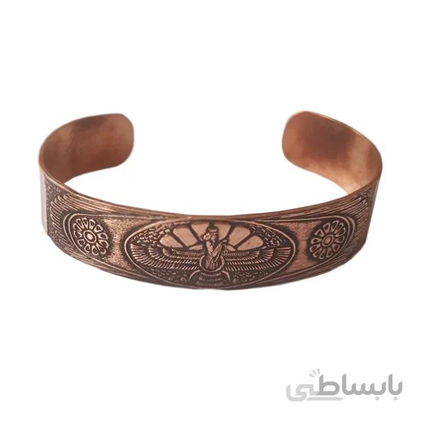 دستبند مسی با طرح گل فروهر کد jw145