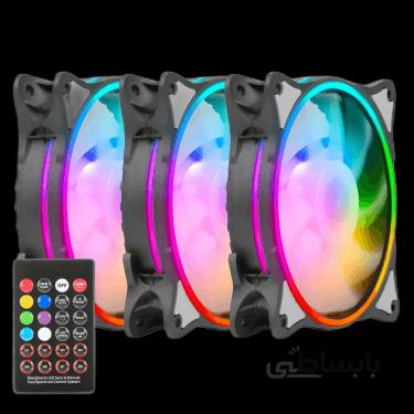 فن کیس گرین مدل HURACAN GFK120M-ARGB بسته 3 عددی ا GREEN HURACAN GFK120M-ARGB 3 in 1 120mm Case Fan