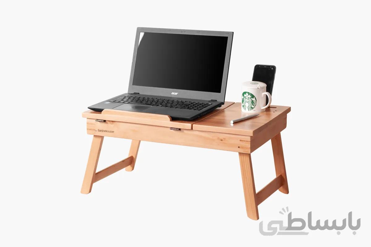 میز لپ تاپ چوبی تاشو مدل آرام