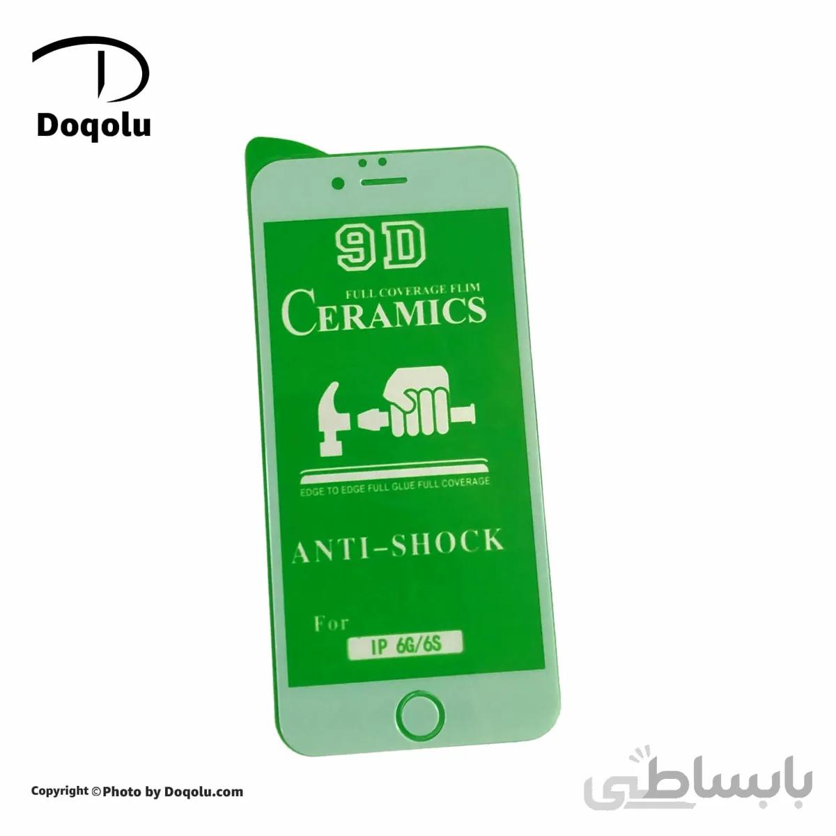 گلس فول محافظ صفحه نمایش سرامیکی اپل Apple iphone 6s مدل 9D