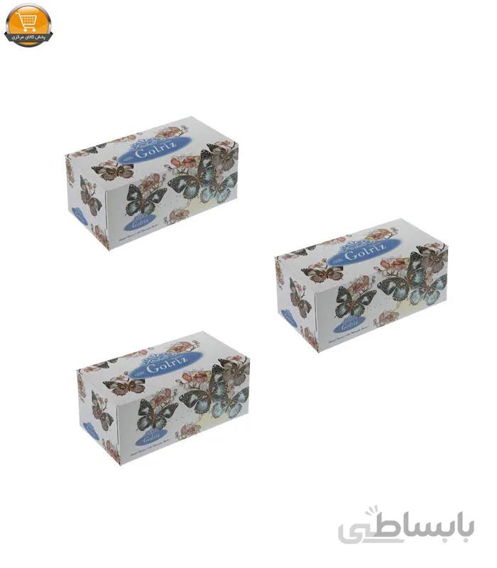 دستمال کاغذی 100 برگ گلریز گلدار مدل افسون بسته 3 عددی