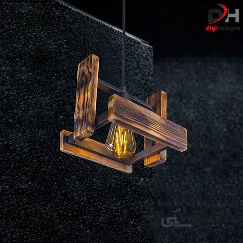 چراغ آویز چوبی کد 101-A1