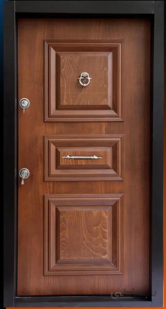 درب ضد سرقت سه قاب برجسته راش - 105*210 / راست بازشو