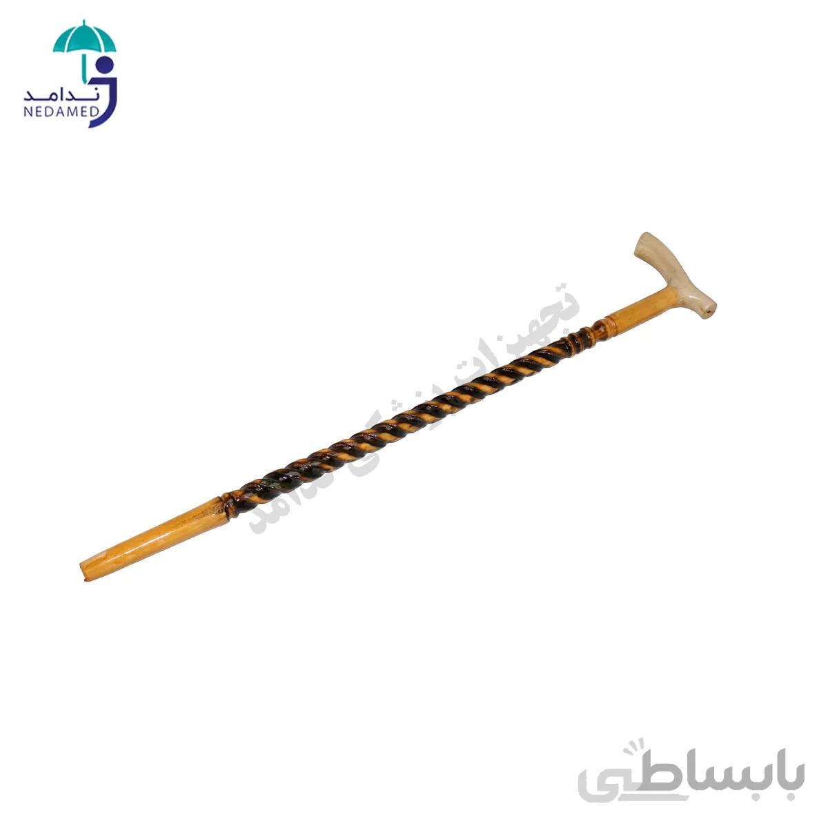 عصا چوبی ایرانی مدل مارپیچ دسته CNC