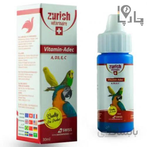ویتامین A,D3,E,C زوریخ Zurich پرندگان قطره 35 میلی