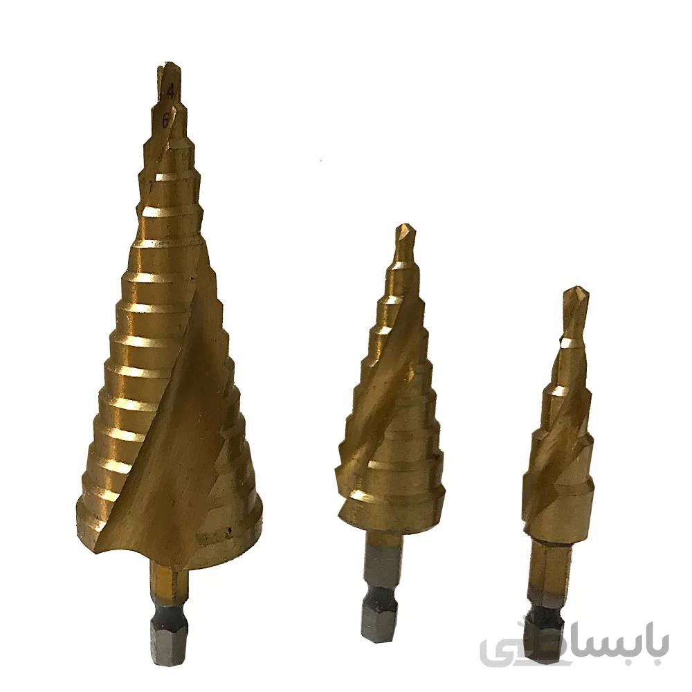 مجموعه 3 عددی مته پله ای مارپیچ