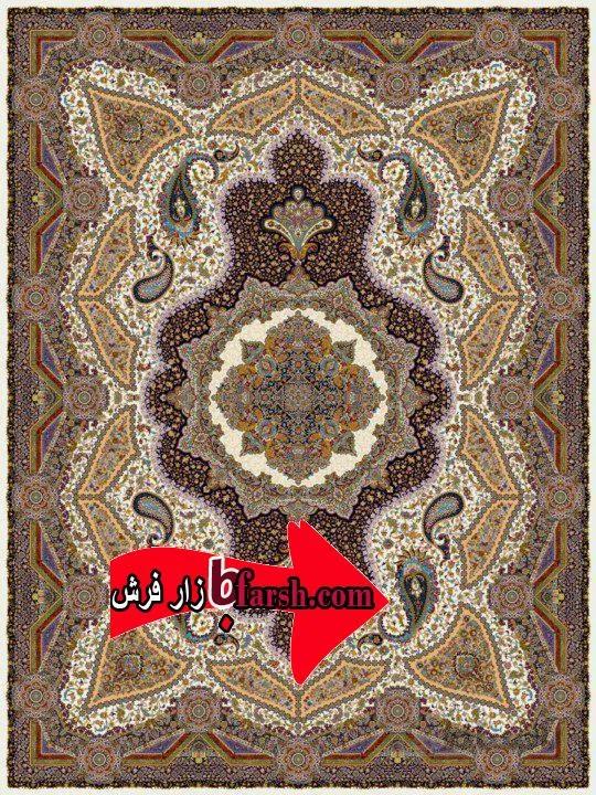 فرش 1200 شانه نگین مشهد کد 1201 کرم