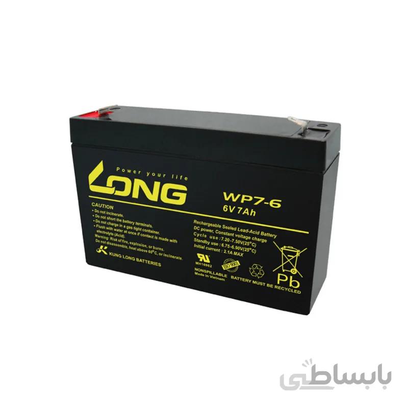 باتری ۶ ولت ۷ آمپرساعت Long