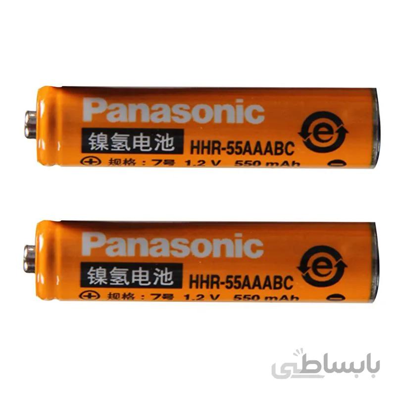باتری نیم قلمی قابل شارژ پاناسونیک مدل HHR-55AAABC ظرفیت 550 میلی آمپر ساعت بسته 2 عددی