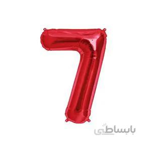 بادکنک فویلی قرمز عدد 7 سایز 32 اینچ