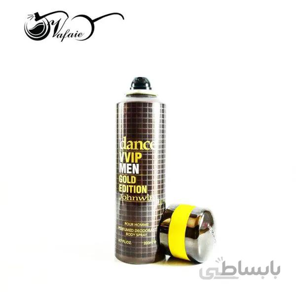 اسپری خوشبوکننده بدن دنس وی وی آی پی مِن گلد ادیشن جانوین dance VVIP MEN GOLD EDITION Johnwin