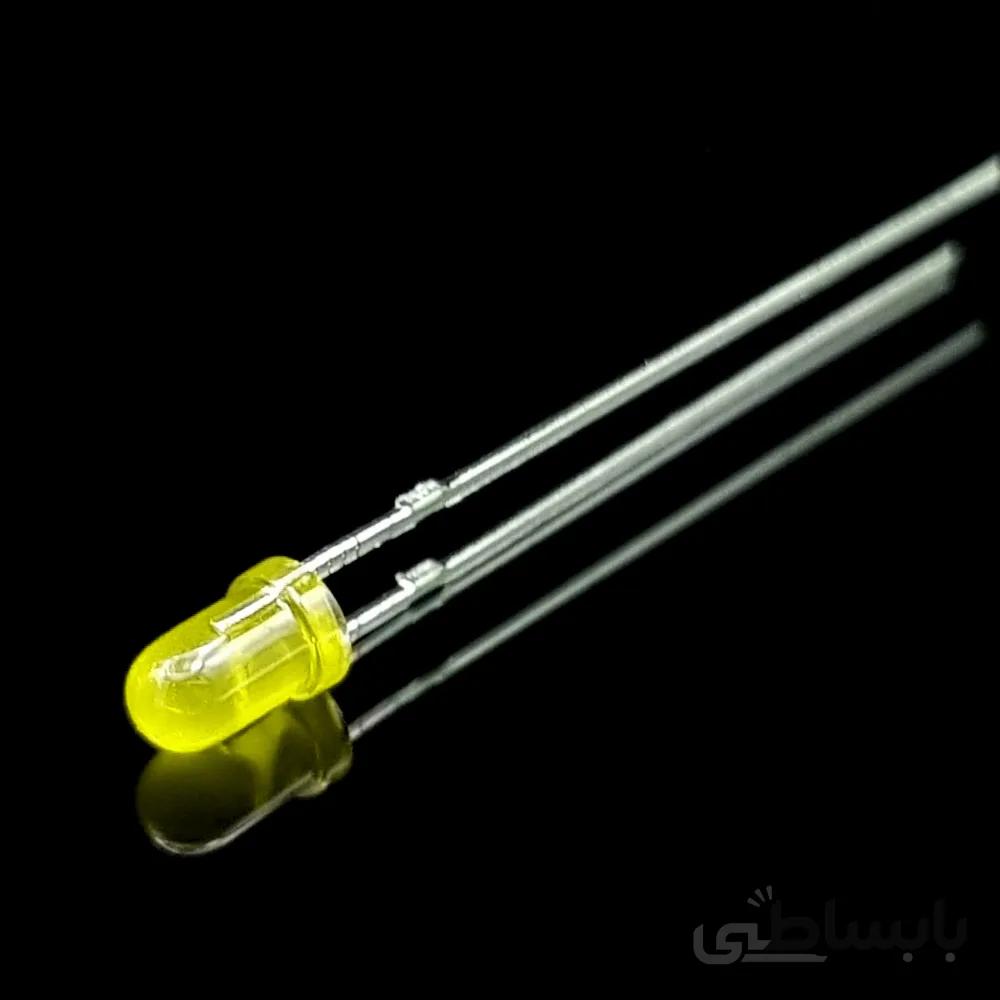 ال ای دی 3mm زرد مات پایه بلند