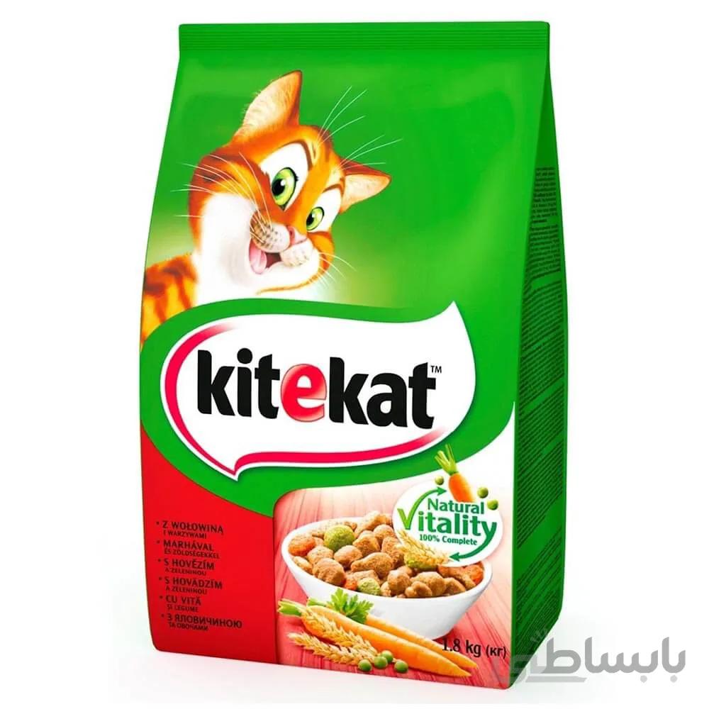 غذای خشک گربه کیت کت طعم بیف و سبزیجات وزن 1.8 کیلوگرم ا Kitekat Dry Food For Cat Beef Flavour 2kg