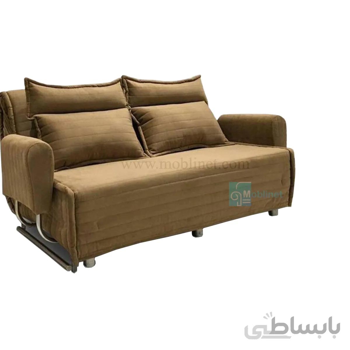 مبل تختخوابشو دو نفره پانیز دسته متکایی عرض تشک 160