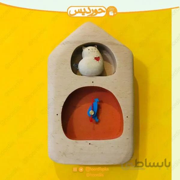 ساعت کودک کد C2 گربه قلبی (عمودی خونه)