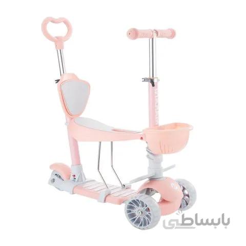 اسکوتر کودک کیکابو 4 در 1 مدل kikkaboo bonbon رنگ گلبهی کد 31006010098