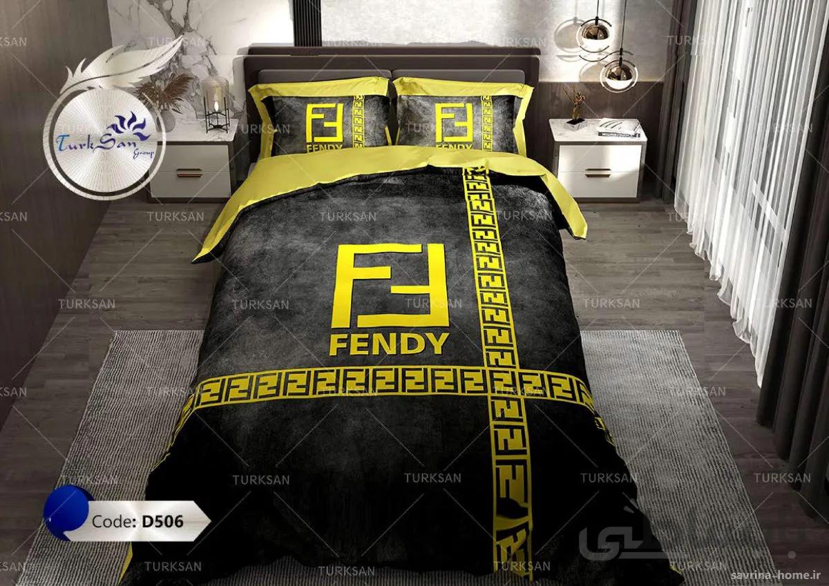 روتختی طرح FENDI دو نفره برند ترکسان کد D506