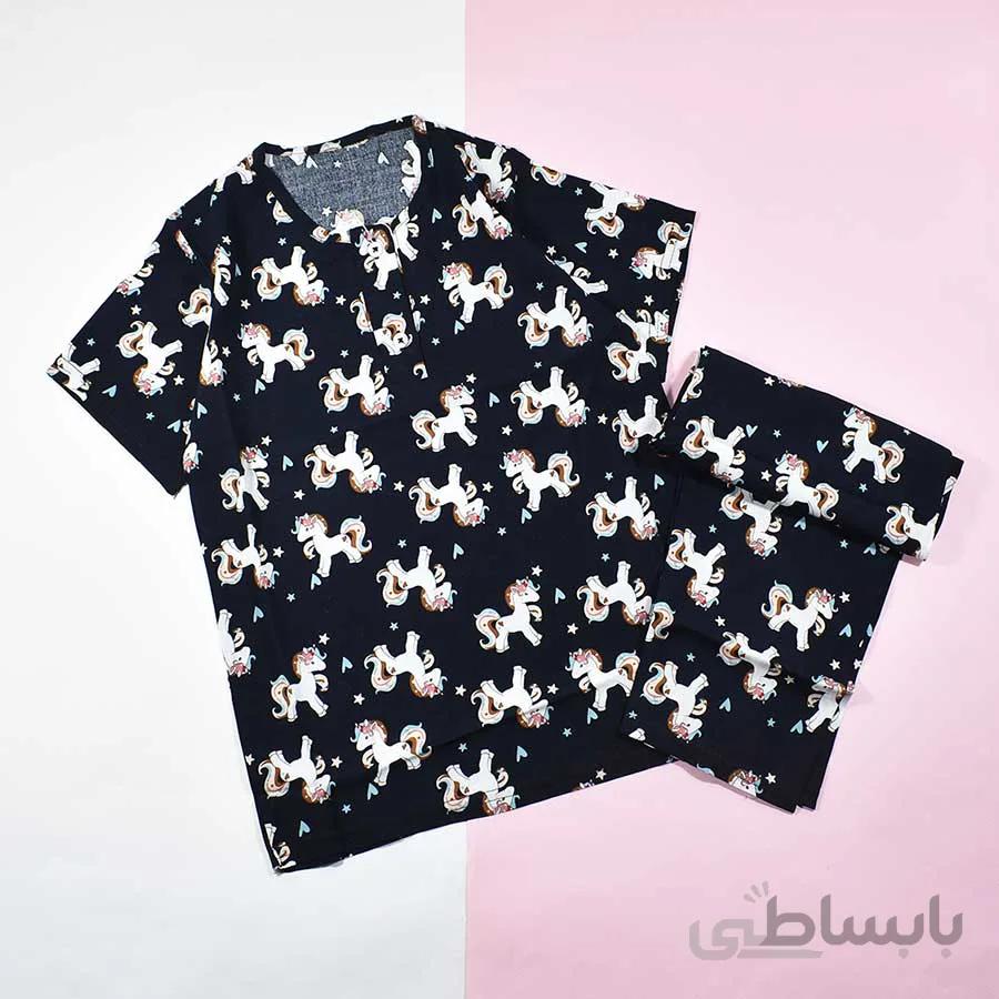 بلوز شلوار راحتی بچه گانه دخترانه اسب تک شاخ کد 2222