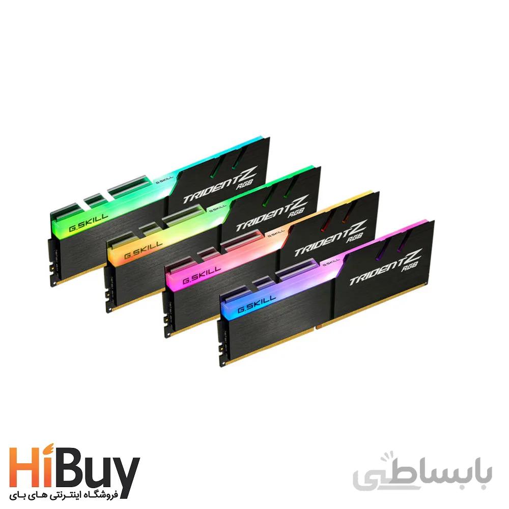 رم دسکتاپ DDR4 چهار کاناله 4000 مگاهرتز CL18 جی اسکیل مدل TRIDENTZ RGB ظرفیت 32 گیگابایت ا G.SKIL DDR4 4000MHZ TRIDENTZ RGB -RAM 32G