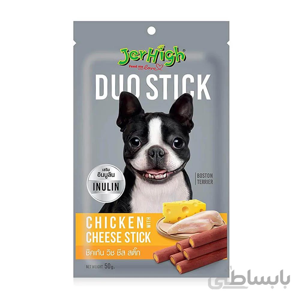 تشویقی سگ جرهای طعم مرغ و پنیر وزن 50 گرم ا Jerhigh Chicken with Cheese Dog Stick 50gr