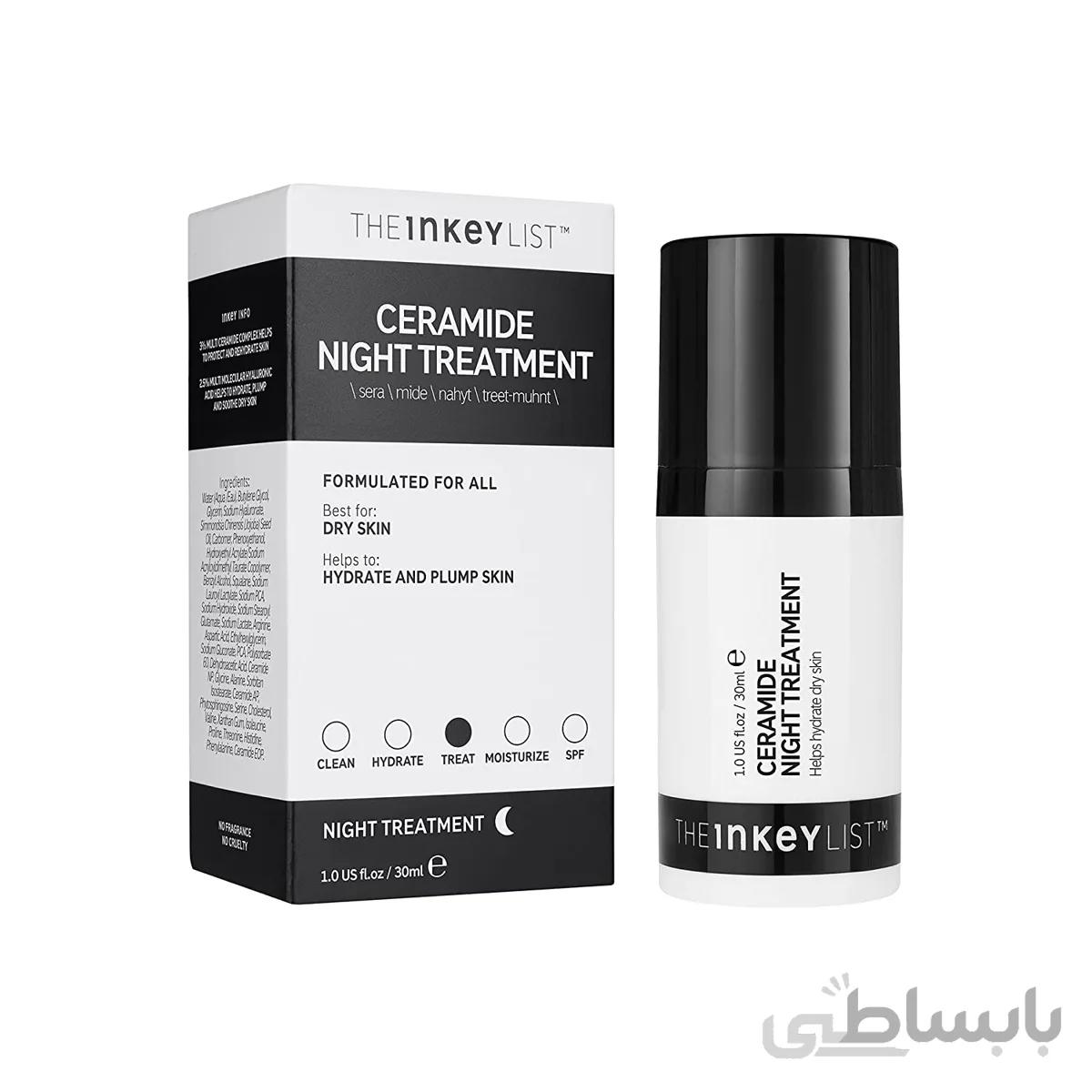 سرم شب آبرسان سرامید اینکی لیست حجم 30 میل